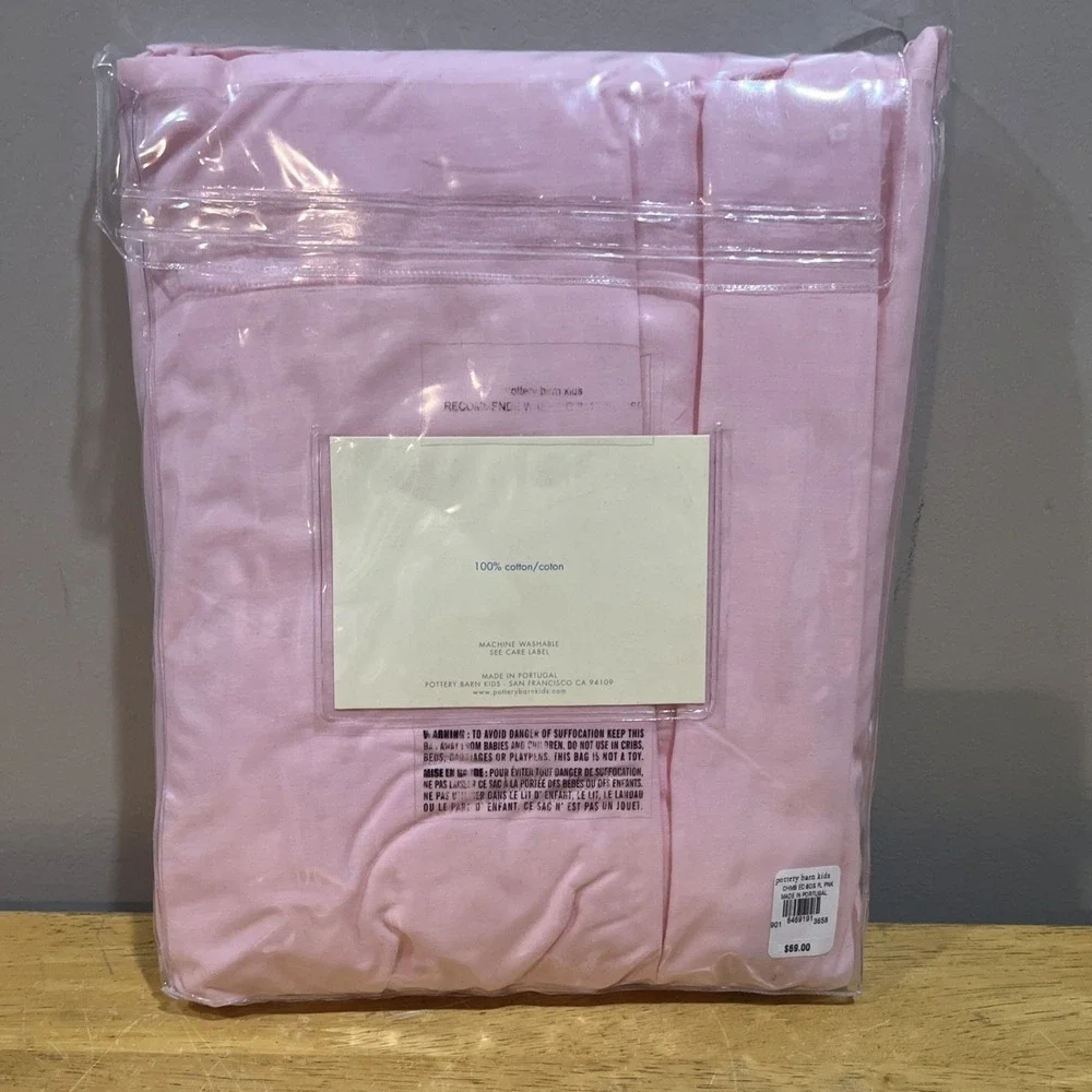 Pottery Barn‎ Kids Pink Chambray Full Bedskirt Gathered 